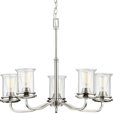 Winslett Collection Brushed Nickel Five-Light Chandelier